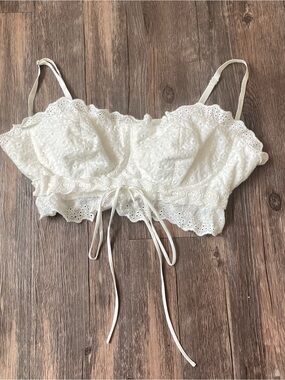 House of CB White Broderie Anglaise Cotton 'Federica' Bralette Top